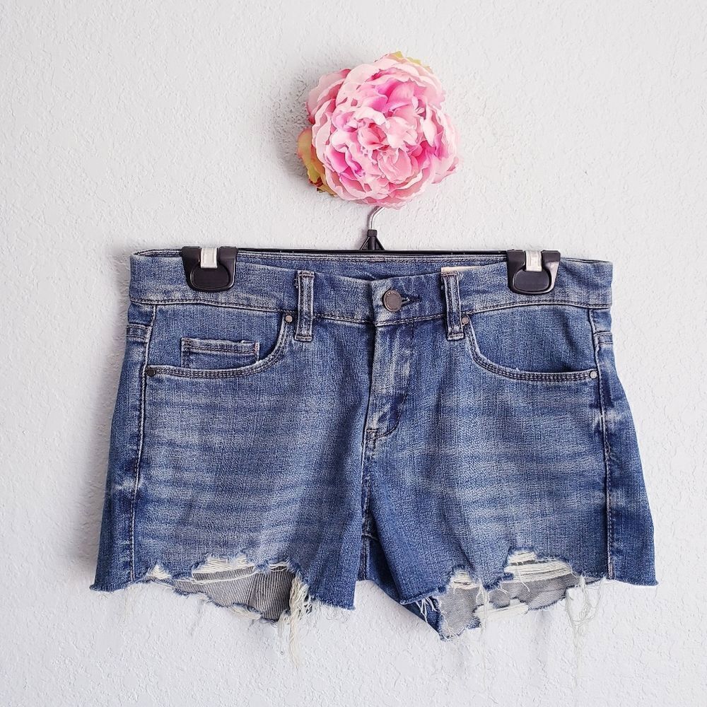 BlankNYC Medium Wash Distressed Shorts
